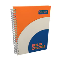 PRIMAVERA - Cuaderno Argollado Pasta Dura Grande Solid Colors Naranja - Beige - Azul 7 Materias Hojas Cuadriculadas