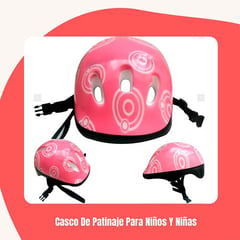 GENERICO - Cascos de PatinajeBicicleta Niños y Niñas Rosa con Ovalos