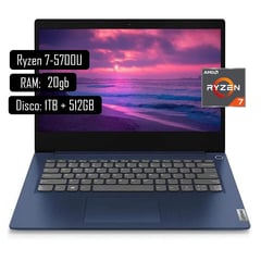 LENOVO - V14 G3 - AMD RYZEN 7 5700U - RAM 24GB DDR4 - 512GB SSD - 1TB HDD 14" FHD - WINDOWS 11