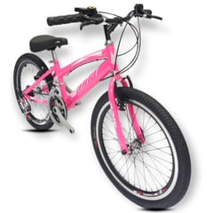 ATILA - Bicicleta todoterreno para niña rin 20 18 cambios rosa