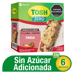 TOSH - Barra de cereal Fresa sin azúcar x 6 unidades