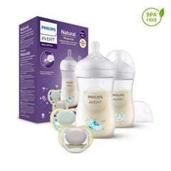 AVENT - Set X2 Teteros Natural Decorado 9Oz Con Entretenedores