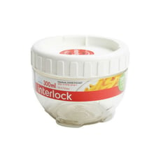 LOCK AND LOCK - Recipiente Plastico Circular Interlock 300 Ml Blanco