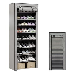 BIG ROOM - Mueble Zapatero Organizador Tela Con Forro 9 Niveles Armario - Gris