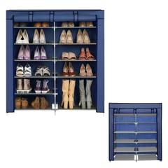 BIG ROOM - Mueble Zapatero Organizador 36 Pares 6 Niveles 12 Espacios - Azul