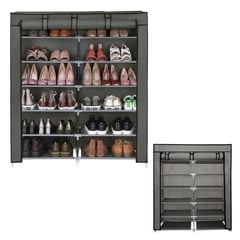 BIG ROOM - Mueble Zapatero Organizador 36 Pares 6 Niveles 12 Espacios - Gris