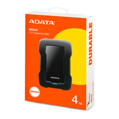 ADATA - Disco Duro Externo 4tb Negro Antigolpes Ahd330-4tu31