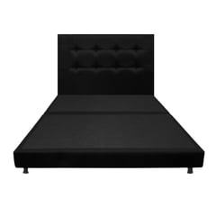 DORMILANDIA - Combo Cabecero y Base Cama Dividida Negro SemiDoble 120x190Dormilandia