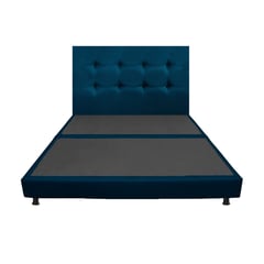 DORMILANDIA - Combo Cabecero y Base Cama Dividida Azul SemiDoble 120x190