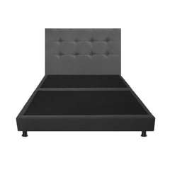 DORMILANDIA - Combo Cabecero y Base Cama Dividida Gris SemiDoble 120x190