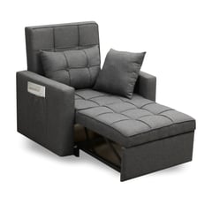 ESTILO RELAX - SOFA CAMA BERLIN- SILLA 3 EN 1 -RECLINABLE- GRIS OSCURO -ESTILO RELAX®