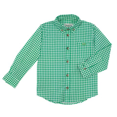 WOONKIE - CAMISA CUADROS NIÑO ESTAMPADO MANGA LARGA VERDE