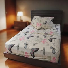 GENERICO - Juego de Sabanas Cama Queen 120 Hilos 30cms Alto Estampado