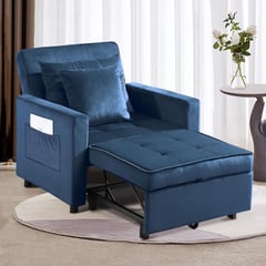 ESTILO RELAX - SOFA CAMA BERLIN- SILLA 3 EN 1 -RECLINABLE - AZUL PETR-ESTILO RELAX®