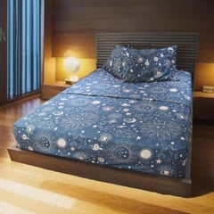 GENERICO - Juego de Sabanas Cama King 120 Hilos 40cms Alto Estampado