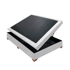 MAGIC CLASS - BASE CAMA BAÚL HIDRÁULICA 120X190 ECOCUERO BLANCO