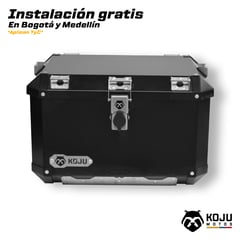 KOJU - Maletero en aluminio para moto-47L tono NEGRO marca