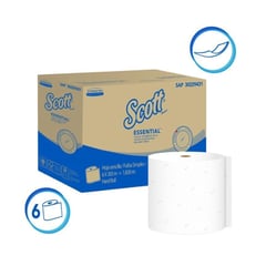 SCOTT - Essential Toallas De Manos En Rollo Blanca 305 Mts X6