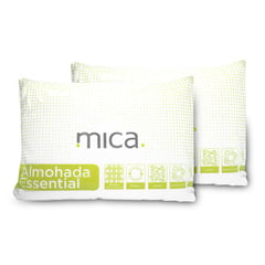 MICA - Almohada Set X2 de Microfibra, Firmeza Media 50 X 70 cm Essencial