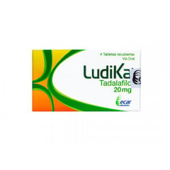 ECAR - Ludika 20 Mg por 4 Tabletas Recubiertas .