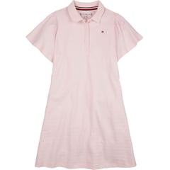 TOMMY HILFIGER - Vestido Tipo Polo Essential En Jacquard Niña Rosa