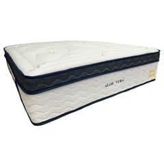 COLCHONES MOON - Colchon Cama QUEEN 160 x 190 ALOE VERA BOX Ortopedico POCKET