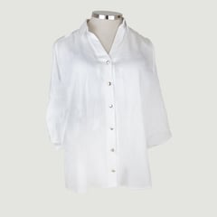 L Y H - Blusa Para Mujer Manga 3/4 Blanco Marca L&H