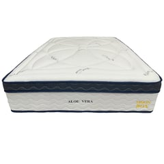 COLCHONES MOON - Colchon Cama KING 2 x 2 ALOE VERA BOX Ortopedico Resortado POCKET