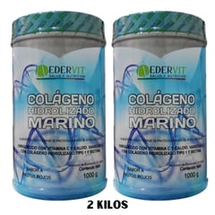 EDERVIT - 2 kilos de Colágeno hidrolizado marino 1000g -