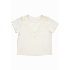 BABY PLANET - Camiseta Ivory Fondo Entero Bolero Sobrepuesto Para Niña Baby Planet.-