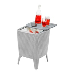 PLASTICOS MQ - Mesa Hielera Cooler Table Tipo Rattan Jardin Y Exterior Mq