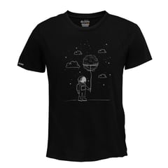 CREACIONES NU CROWN - Camiseta Luna Globo Astronauta Hombre Original Nu Crown