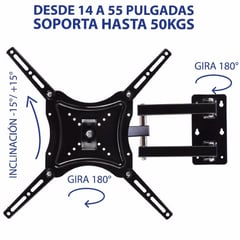 GENERICO - Soporte Base TV Giratoria 14 A 55 Pulgadas Soporta Hasta 50 Kg Led Lcd