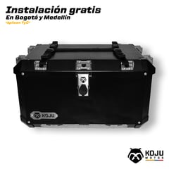 KOJU - Maletero en aluminio para moto-59L NEGRO con accesorios