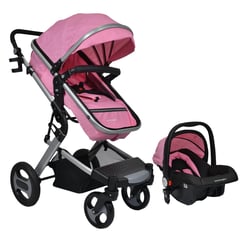 HAPPY BABY - Coche Moises Wow Ts Bebe Rosa