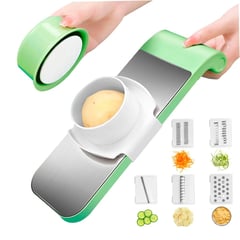 XIONG CHENG - Rallador De Cocina 5 En 1 Cuchilla Intercambiable Es Seguro