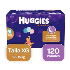 HUGGIES - 120 Pañales UltraConfort Para Bebé Etapa 4 / XG