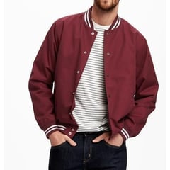 GENERICO - Chaqueta hombre bomber vinotinto unicolor