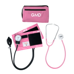 GMD - Kit Tensiometro Manual + Fonendoscopio Doble Campana Color Rosa Claro