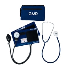 GMD - Kit Tensiometro Manual + Fonendoscopio Doble Campana Color Azul Oscuro