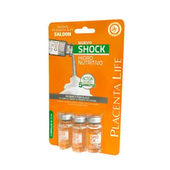 BE NATURAL - Ampolleta Capilar Placenta Life Shock Hidro Nutritivo 10ml X 3Unidades