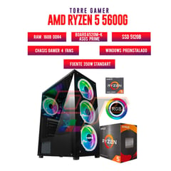 AMD - TORRE GAMER RYZEN 5 5600G/16GB RAM/ 512GB SSD/BOARD A520M-K / CHASIS 4 FANS