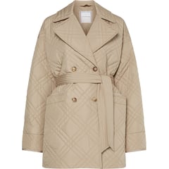 TOMMY HILFIGER - Gabán Beige Acolchado De Corte Amplio Para Mujer