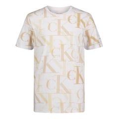 CALVIN KLEIN - Camiseta Blanco Con Estampado De Monograma Para Niño