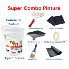 GENERICO - Pintura Blanca Tipo 1 Cuñete - Combo Todo en 1