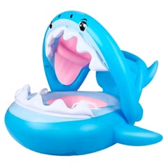 VITTORIA - Bote Flotador Techo Tiburón Shark Inflable Bebé Niño piscina