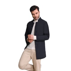 GENERICO - Gabana Para Hombre Cardigan Largo Unicolor Azul Oscuro