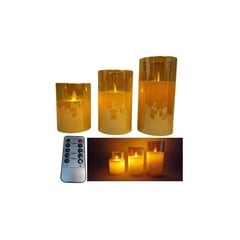 MAZUGI - Velas decorativas parafina x3 control de tiempo y timer