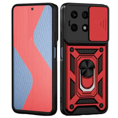 GENERICO - Funda Case Protector Cámara Slider Compatible Honor X8B Rojo