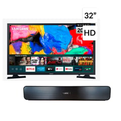 SAMSUNG - Combo Televisor 32 Pulgadas HD LED Plano Smart TV + Barra de Sonido MERTEC